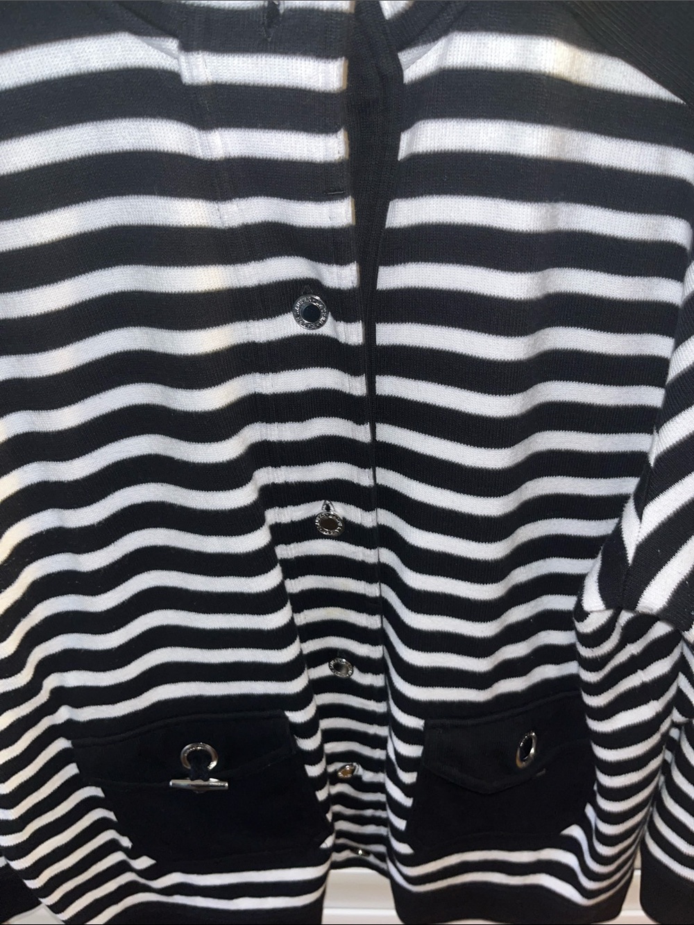 Lauren Ralph Lauren Black & White Striped Casual Button-Front Shirt - Picture 6 of 16